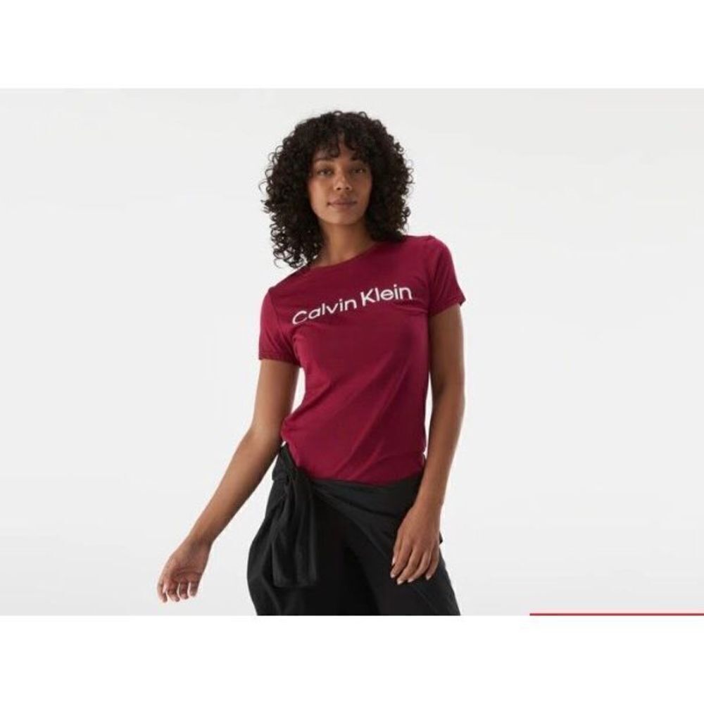 CALVIN KLEIN - NWT - L Sz 2X Performance Short Sleeve Logo Tee in Chianti